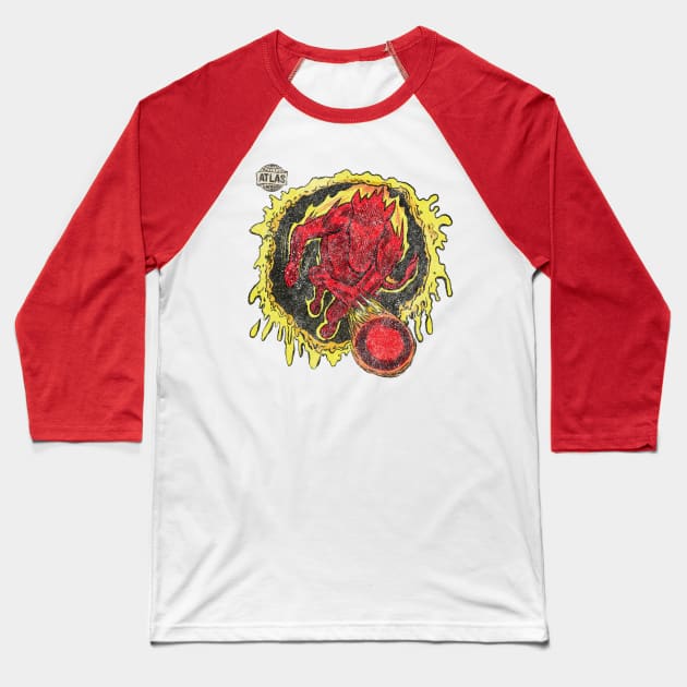 Atlas Asinine Torch Baseball T-Shirt by ThirteenthFloor